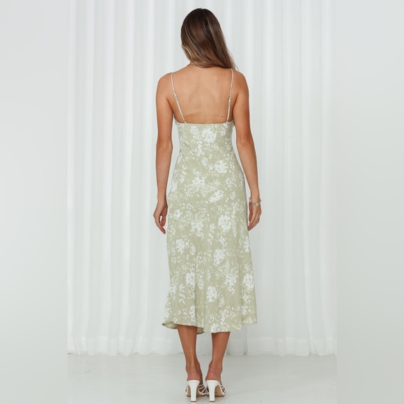 Hello Molly TOTALLY WILD MIDI DRESS OLIVE green size 4 - Picture 3 of 10